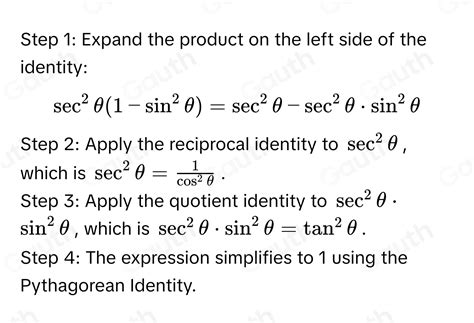 Solved Establish The Identity Sec Sin Rewrite The Left