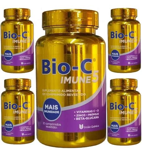 Bio C Vitaminas C D Zinco Beta glucana Própolis Kit C 5