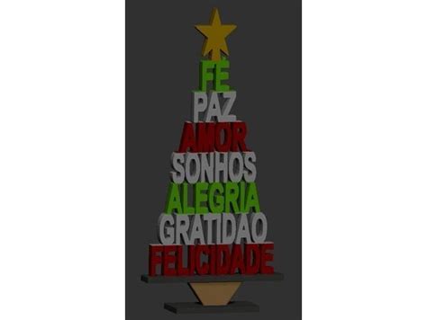 Arvore De Natal Palavras Christmas Tree Words D Model D