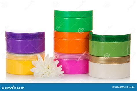 Collection Of Various Beauty Hygiene Containers Stock Image Image Of