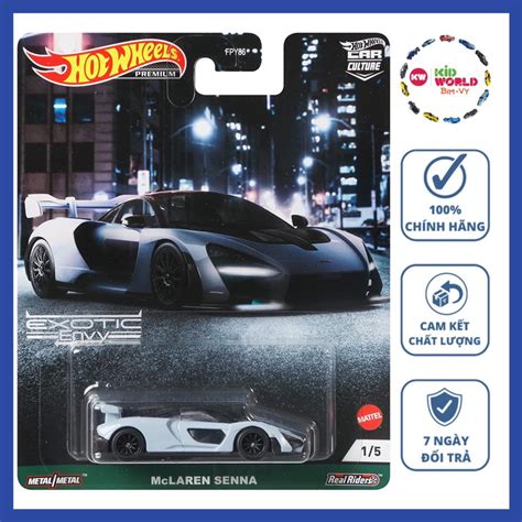 Xe mô hình Hot Wheels Premium Car Culture Exotic Envy McLaren Senna GRJ78 bánh cao su Shopee
