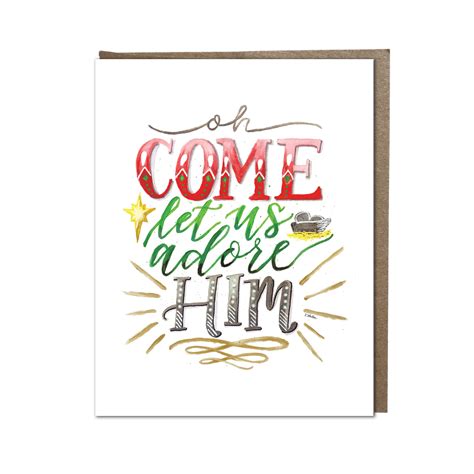 "O Come Let Us Adore Him" card - Krystal Whitten Studio