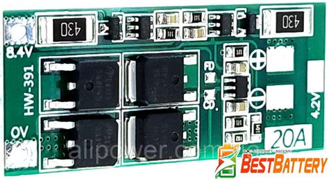 Плата Защиты BMS 2S 20A 7.4V (8.4V) для Li-Ion Аккумуляторов ...