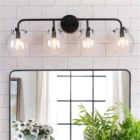 Durent Lighting Modern Farmhouse Bathroom Light Fixtures Black