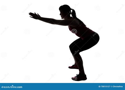 Silhouette Of Woman Squats Stock Image Image Of Squats Slimming