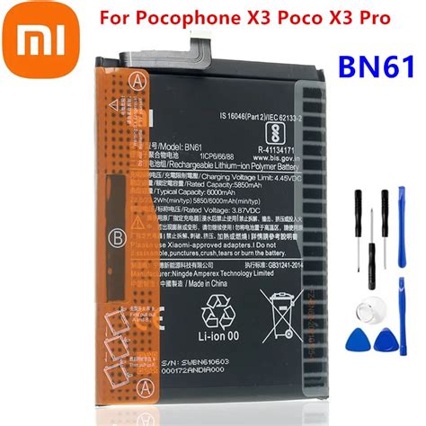 Bater A De Tel Fono Original Xiao Mi BN61 100 MAh Para Xiaomi Pocophone