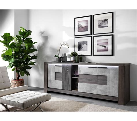 Buffet Portes Bolzano Imitation Ch Ne Gris Et B Ton Buffet But