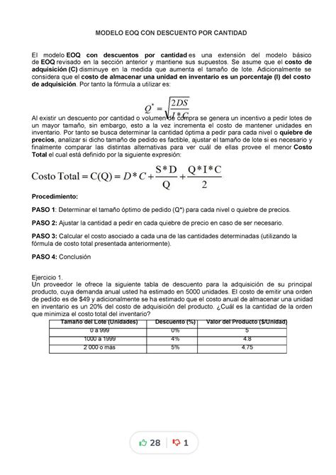 1 Modelo Eoq Con Descuento Por Cantidad Compress MODELO EOQ CON