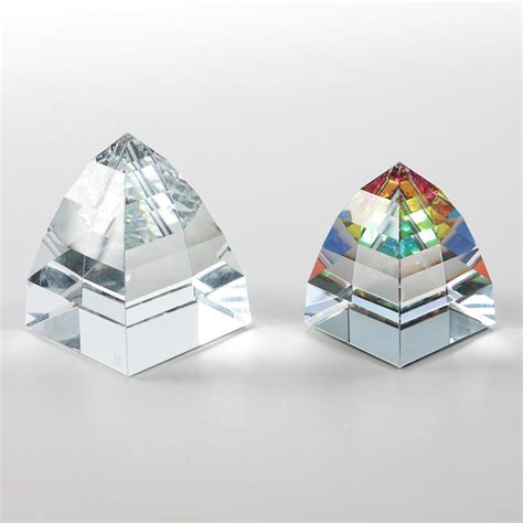 Pair Of Swarovski Pyramid Paperweights Ebth