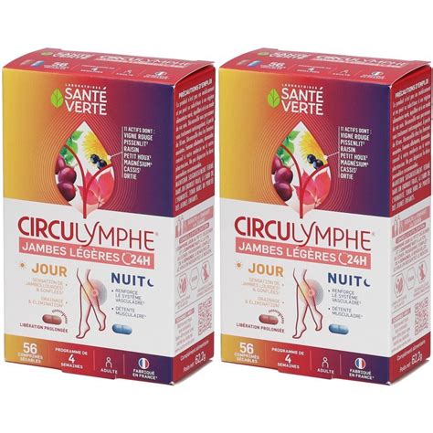 SANTE VERTE Circulymphe Jambes légères jour et nuit 2x56 pc s