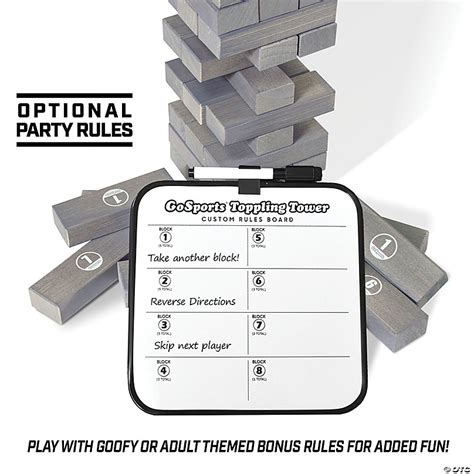 Gosports Large Gray Stain Toppling Tower Game Oriental Trading