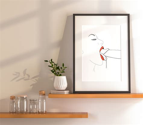 Erotic Line Art Oral Sex Blowjob Printable Digital Wall Etsy