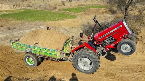 Dangerous Massey Tractor Stunts Wheeling Hard Struggle To Pulling