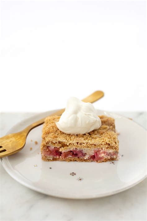 Raspberry Rhubarb Streusel Pie Bars The Vanilla Bean Blog