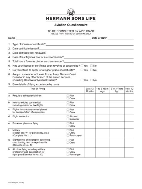 Fillable Online FAA Form 8710 1 Airman Certificate Rating Application