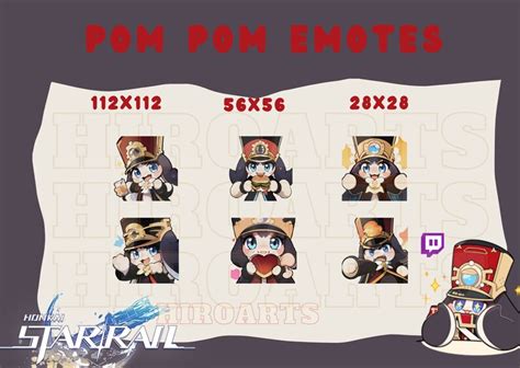 Honkai Star Rail Pom Pom Emote Package Honkai Star Rail Pom Etsy Finland