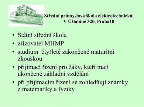 PPT Střední průmyslová škola elektrotechnická V Úžlabině 320