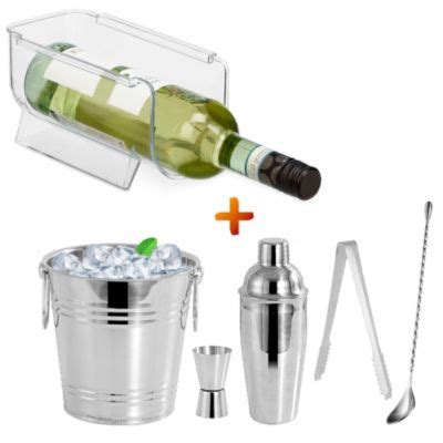 Organizador Acrílico de Botellas Porta Vino Y Set de Bar 5 Piezas TZ5