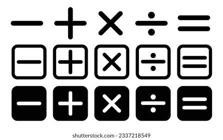 Math Mathematics Vector Symbols Plus Minus Stock Vector (Royalty Free) 2337218549 | Shutterstock