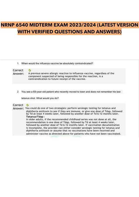 Solution Nrnp Midterm Exam Latest Version With Verified