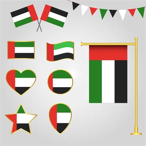 Premium Vector Vector Collection Of Uae Flag Emblems And Icons In