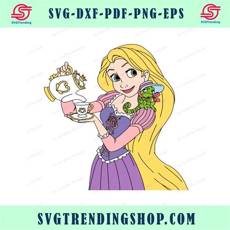 Tangled Svg And Png Clipart Files Rapunzel Svg Princess Svg Etsy