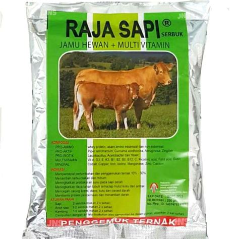 Jual Raja Sapi Serbuk Jamu Hewan Multivitamin Penggemuk Ternak Gr