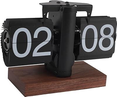 Amazon Itigoitie Walnut Wood Base Flip Down Clock Retro Digital