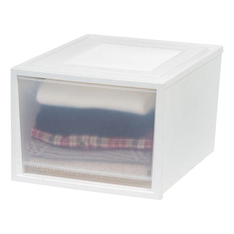 Iris 3 Pack Clear Stackable Plastic Storage Drawer 11 75 In H X 15 75