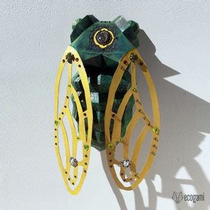 Cicada Papercraft Sculpture Printable D Puzzle Papercraft Pdf