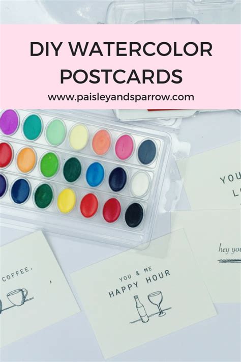 Diy Watercolor Postcards Paisley And Sparrow