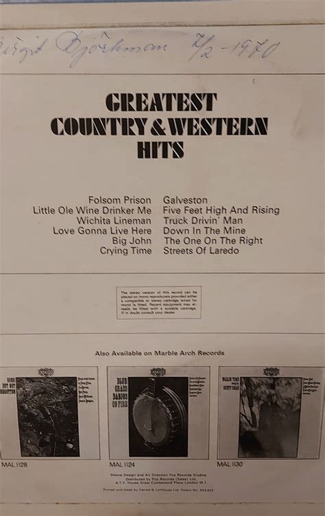 Greatest Country And Western Hits