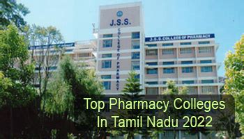 Top Pharmacy Colleges In Tamil Nadu 2022 Check List Rating Here