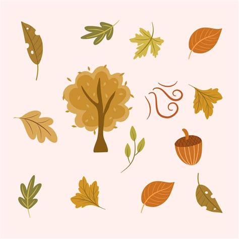 Premium Vector Set Of Hand Drawn Autumn Doodle