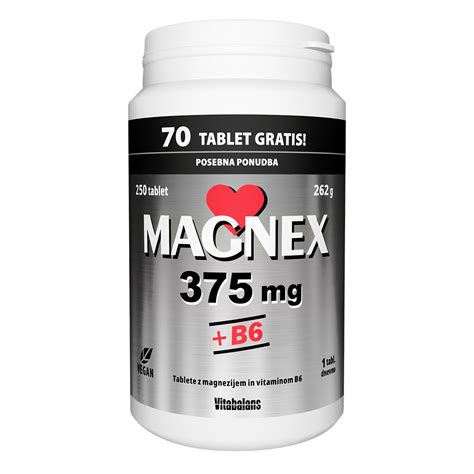 Magnex 375 mg + B6, 180 tablet + Darilo: 70 tablet | Lekarnar.com