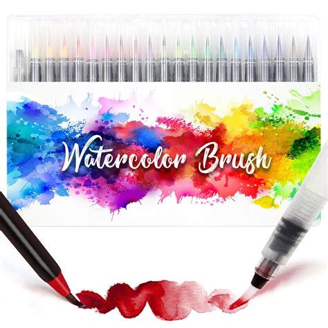 Amteker 24 1 Aquarellstifte Brush Pen Set Malen Pinselstifte Mit