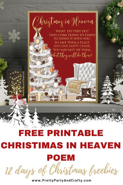 Christmas in Heaven Poem - Pretty Party & Crafty