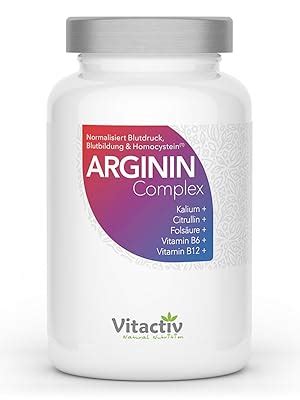 Vitactiv Arginin Complex L Arginin Kapseln Hochdosiert Mit