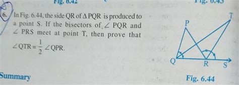 In Fig The Side Qr Of Pqr Is Produced To A Point S If The Bis