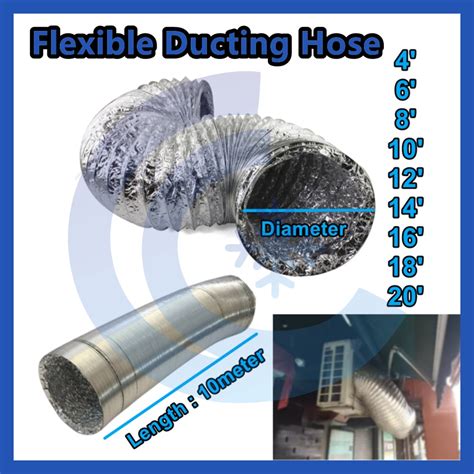 4inch 12inch Aluminum Ducting Hose Flexible Duct Kitchen Vent Cooker