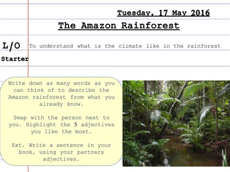 Climate of the Amazon Rainforest (Climate graphs) | Teaching Resources