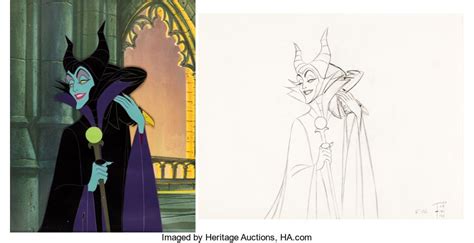 Sleeping Beauty Maleficent And Diablo Production Cel And Animation