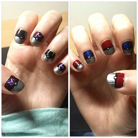 Pokeball nails by Eszelle on DeviantArt