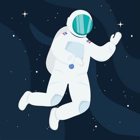 Astronauta Flotando En El Espacio Vector Premium