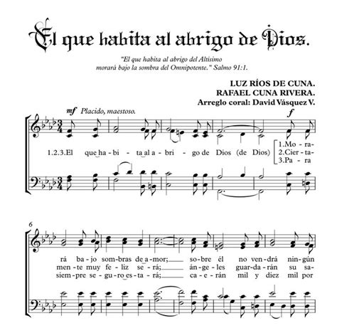 EL QUE HABITA AL ABRIGO DE DIOS Partitura Coral Coro IEP