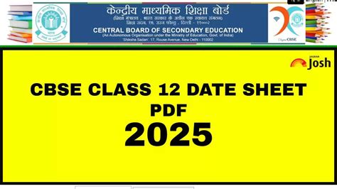 Cbse Date Sheet 2025 Class 12 Stream Wise Download Pdf For 12th Exam Dates And Time