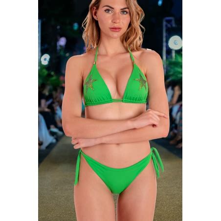 Bikini Tri Ngulo Braguita Acolchada Estrella Pedrer A Talla M Color Blanco