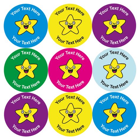 Personalised Cute Smiling Star Reward Stickers — Myclassroom