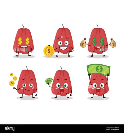 Ackee Cartoon Character With Cute Emoticon Bring Money Vector