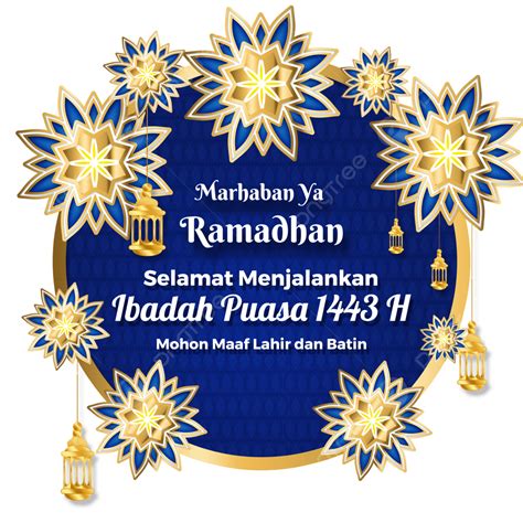 Gambar Mewah Marhaban Ya Ramadhan 1443 J Dengan Hiasan Lentera Emas